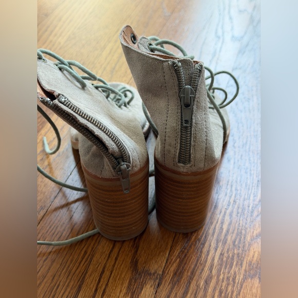 Jeffrey Campbell Grayish Suede Lace-Up Open-Toe Ankle Boots - Picture 3 of 5